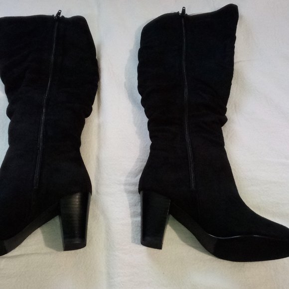 Knee High Boots Suede Fabric - Picture 1 of 5